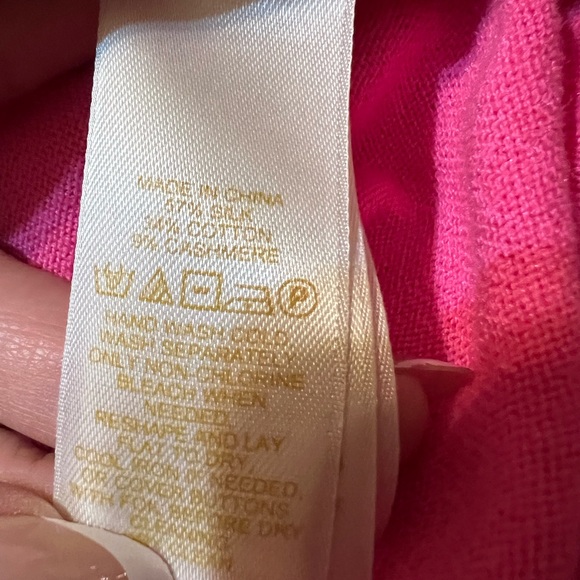 Kate Spade Hot Pink Button-Up Knit Cardigan W/ Bow On Back Sz Small - Picture 6 of 8